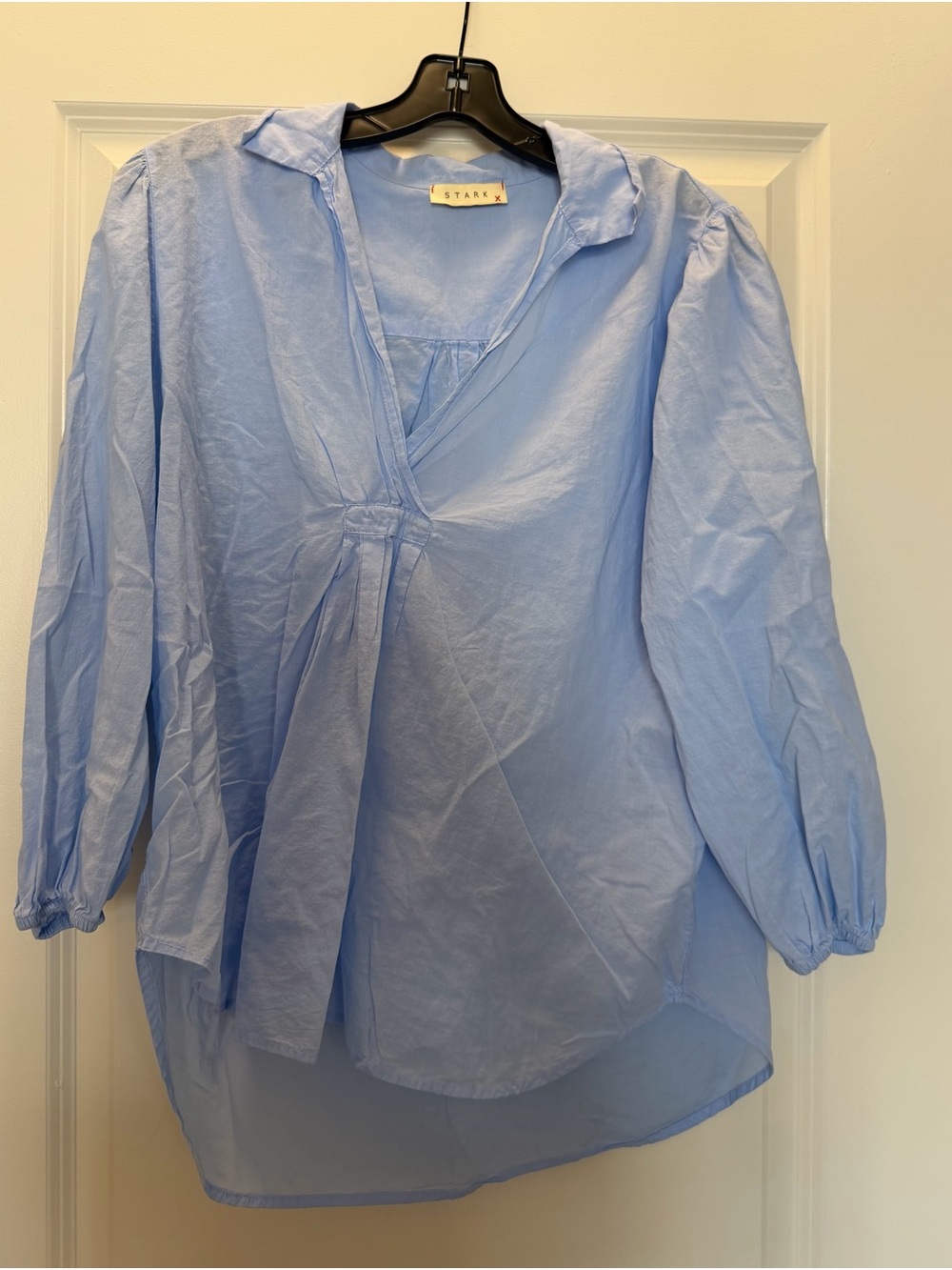 STARK Light Blue V-Neck Puff Sleeve Blouse
